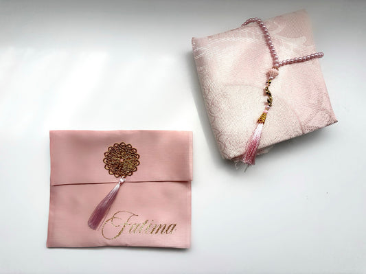 Tapis de prière avec Chapelet et Pochette